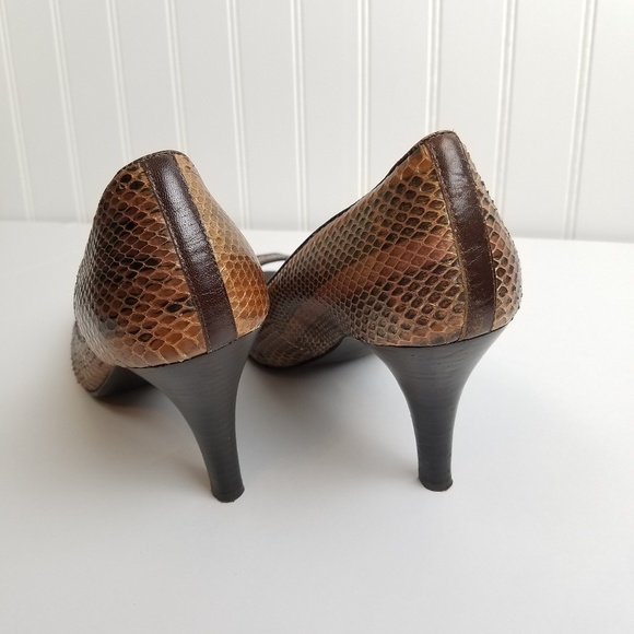 Nordstrom BP. Peekaboo Leather Snakeskin Heels - Picture 5 of 8